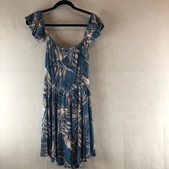 O’Neil small  Floral blue multicolor romper off shoulder - Picture 5 of 6